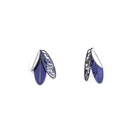 Blue stud earrings by Tatiana Apraez